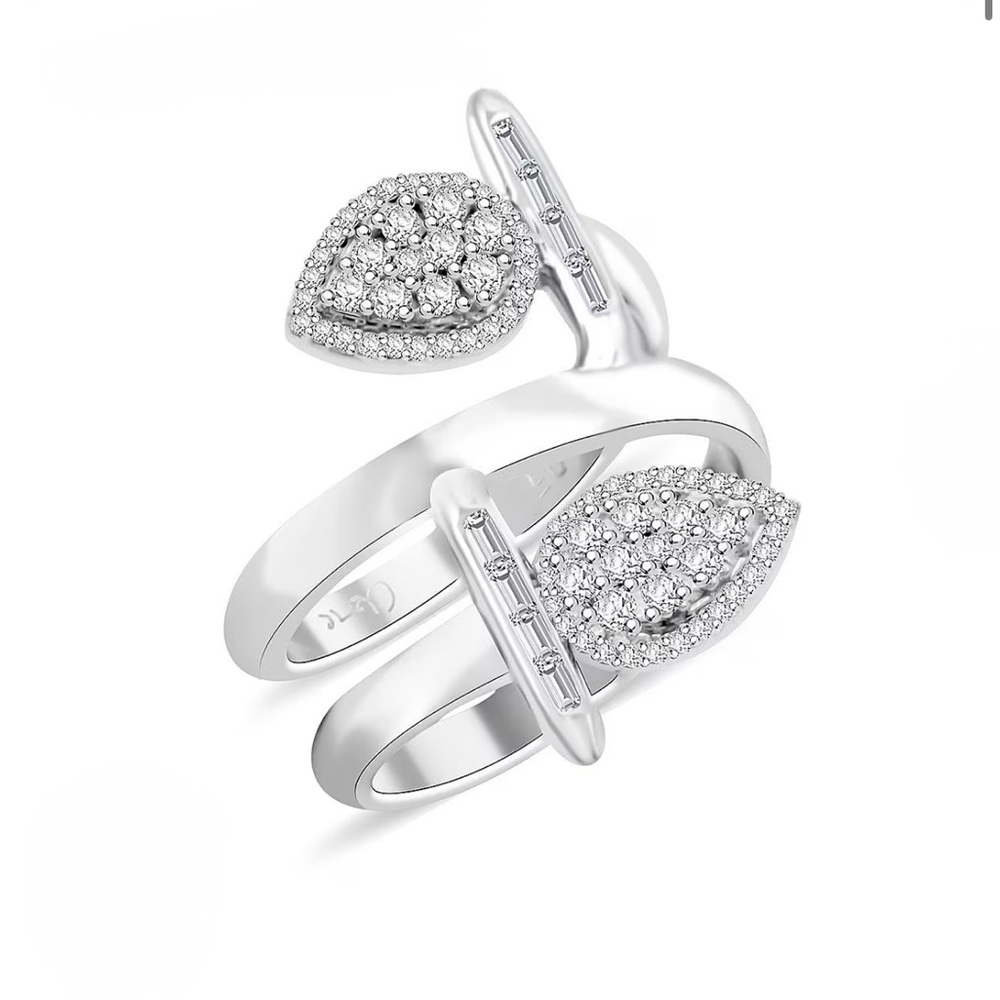 Clarte Tetris Collection Moissanite 0.55 ctw Ring in Sterling Silver